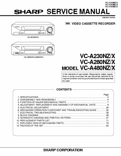 Sharp Vca230X VCR Manual1